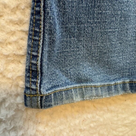 Y2K Vintage Mudd Jeans 6 27 Low Rise Bootcut Flare Burnout Two Tone Cyber Grunge - Picture 6 of 11